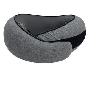 Gray Memory Foam Neck Pillow Travel Pillow for Airplane Train Rides
